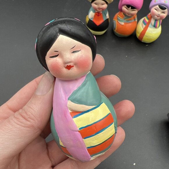 Vintage 3" Wuxi Huisang Clay Figurines Chinese Ladies set of 4 Handpainted. - Picture 10 of 14